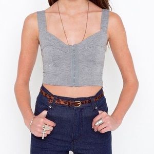 NWT Minkpink Swayze heather grey bustier crop top